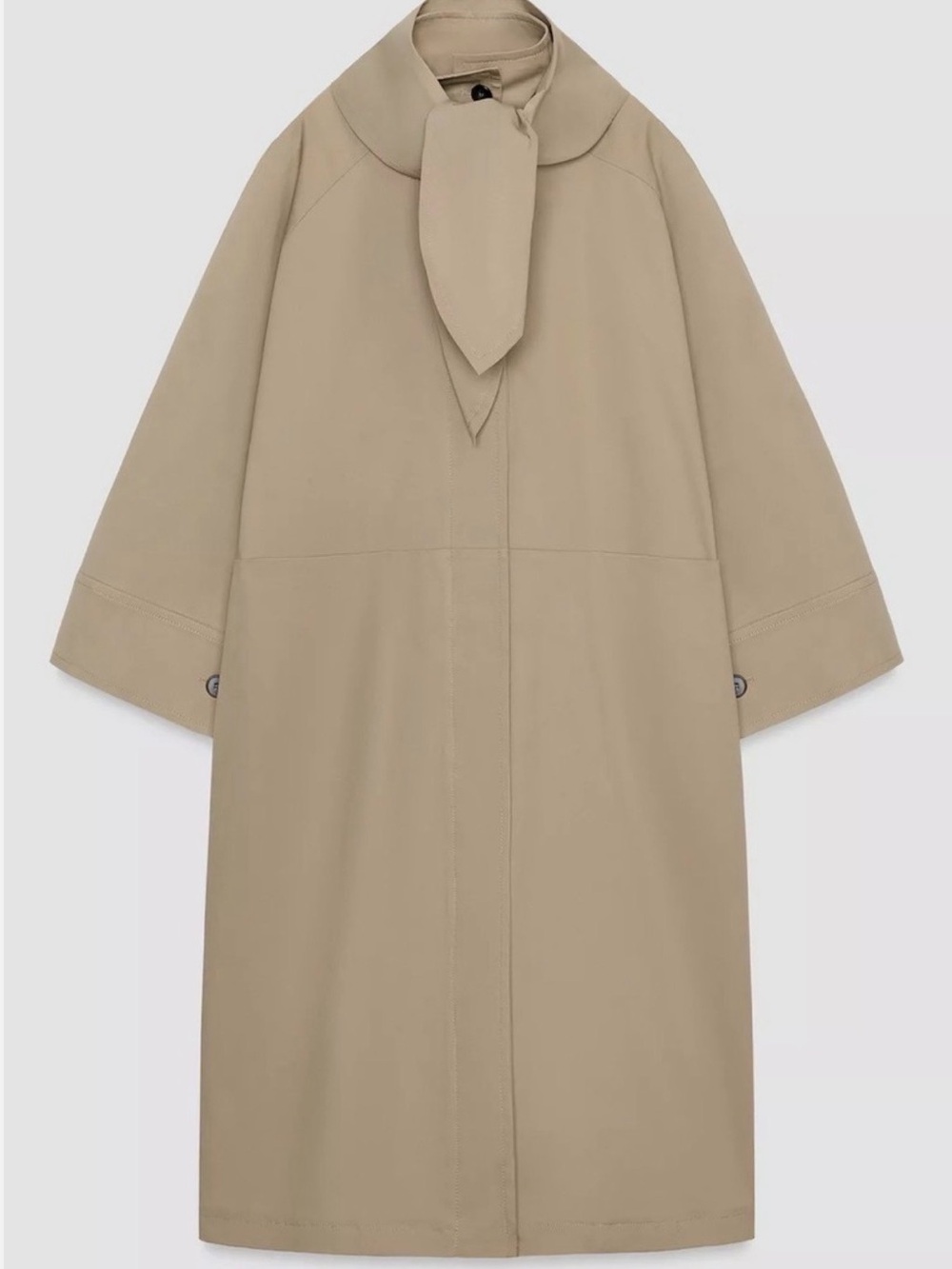 ZARA OVERSIZE TRENCH COAT WITH SCARF ZW LIMITED EDITION NEW SS26 Size M - Picture 4 of 15